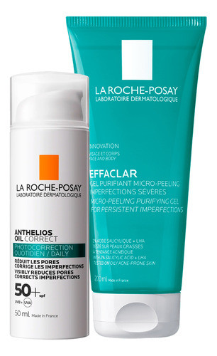 Combo La Roche-posay Effaclar Gel X 200 Ml + Oil Correct 0