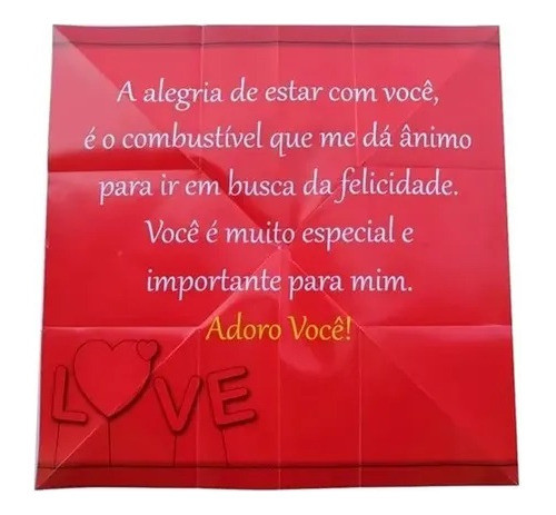 Cartão Dobradura Romântico Decorativo Grande Love 0