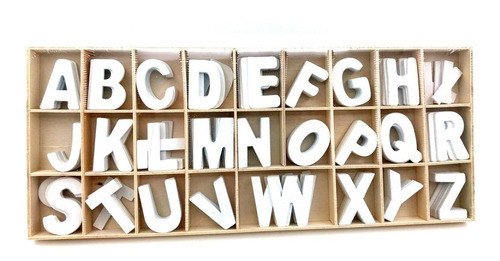 Letras Blancas En Mdf 3.5 Cm De Alto 156 Letras 0