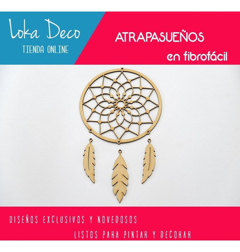 Atrapasueños Con Plumas Calados Fibro Facil 20cm X5 Unidades 0