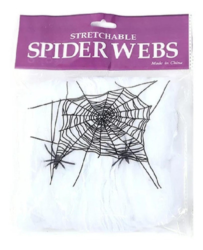 X5 Telaraña Cotillon Blanca Halloween Tela De Araña 0