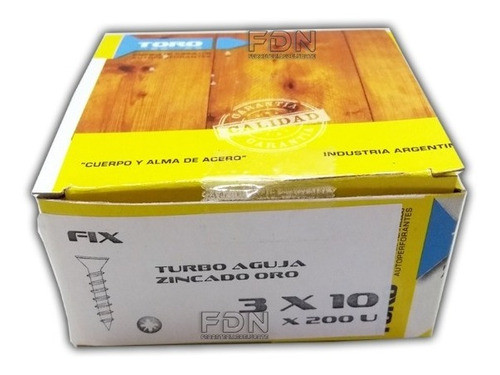 Tornillo Fix 3 X 10 - 24 Cajas X 200u - Dorados - Fdn 0
