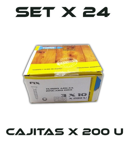 Tornillo Fix 3 X 10 - 24 Cajas X 200u - Dorados - Fdn 1