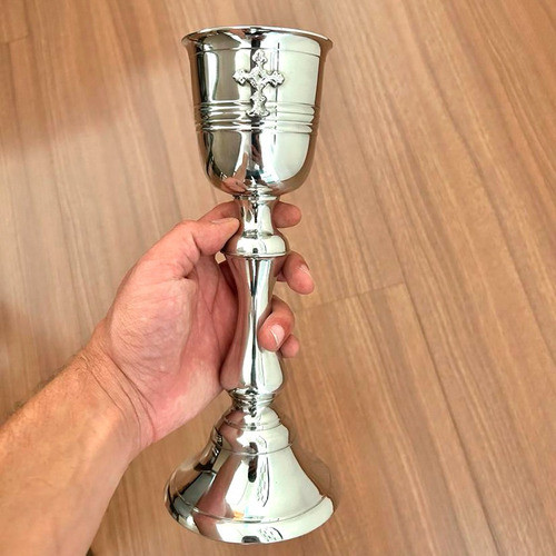 Cálice Litúrgico + Patena 25cm Estanho Arte Sacra - Pjl2a 0