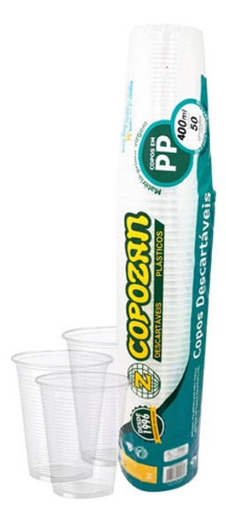 Copo Para Bebidas 300ml Pp Plástico Transparente Com 100 Uni 0