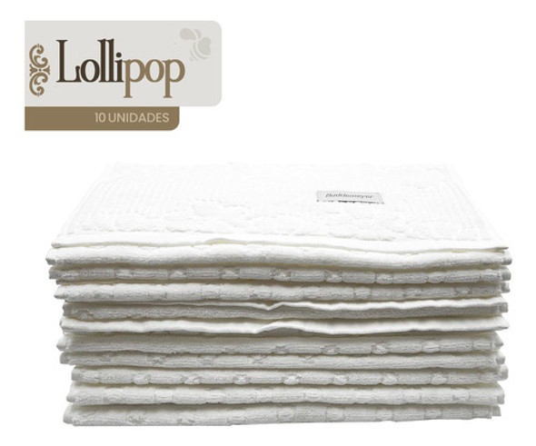 Kit 10 Toalhas Lollipop Lavabo E Mão Buddemeyer Branco Macia 1