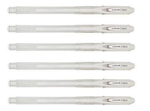 Caneta Gel Uni-ball Signo Angelic Colour Branca Kit C/ 6 0