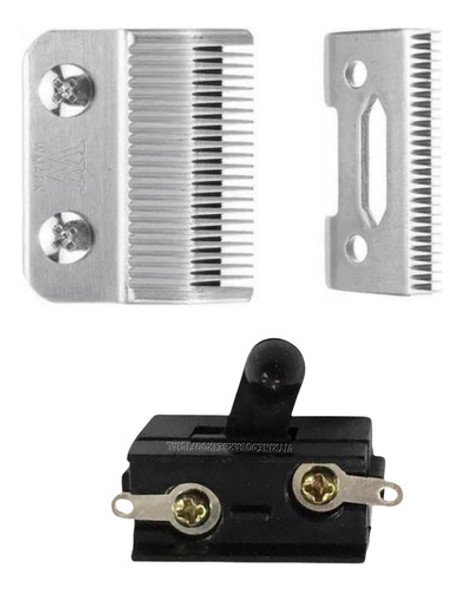 Kit Lâmina De Ferro + Botão Para Máquina De Corte Barbearia! 0
