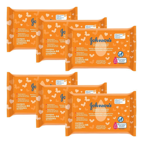 Toallitas Húmedas Johnson's Bebé Limpieza & Suavidad 6x44u 0