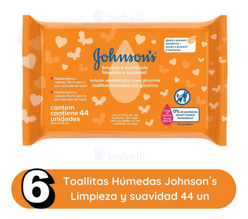 Toallitas Húmedas Johnson's Bebé Limpieza & Suavidad 6x44u 1