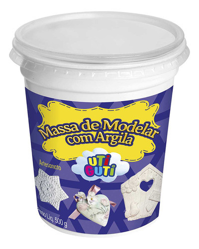Massa Para Modelar Argilinha Branca 500grs. 1