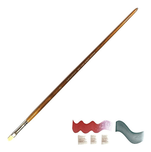 Pincel Chato Plantec 8750 Pelo De Cerda Blanca N 6 0