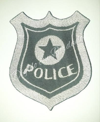 Aplique Parche Bordado Insignia Police Disfraz 10 Cm 1