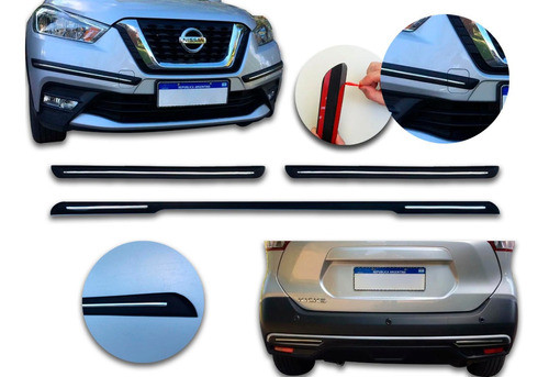 Nissan Kicks 2017 Molduras De Paragolpes Cromadas 3m Kenny 0