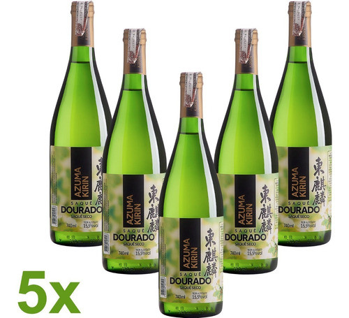 5x Saquê Dourado Seco - Azuma Kirin 740ml Garrafa Sake 1