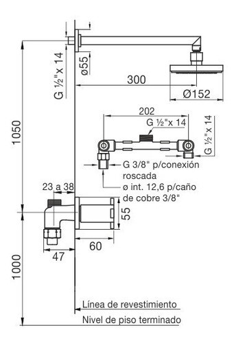 Grifería Fv Alerce Ducha Embutir S Transferencia 109/d7 Baño 1