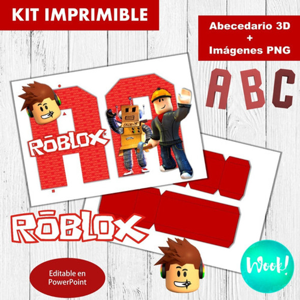 Kit Imprimible Letras 3d Editables + Pdf De Roblox 1