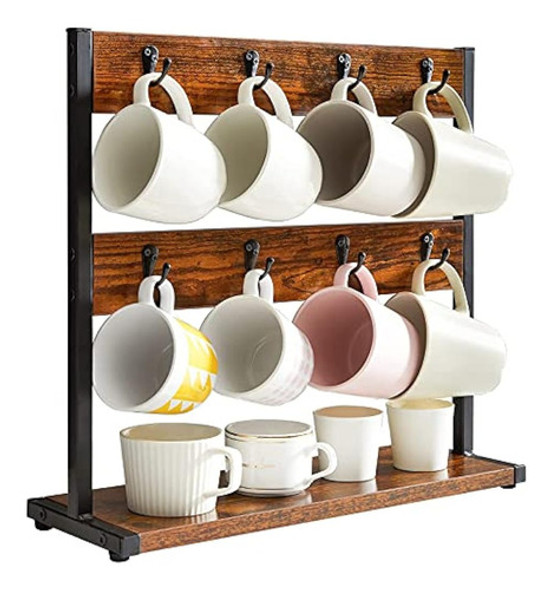 Ibuyke Soporte Rústico Para Tazas De Café, Soporte Para Árbo 0