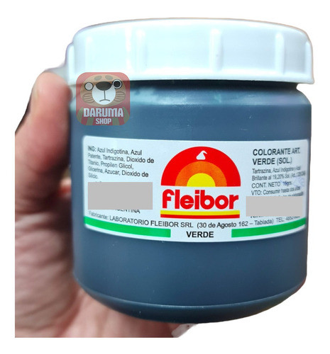 Colorante Comestible En Pasta Verde Fleibor 250gr Belgrano 0