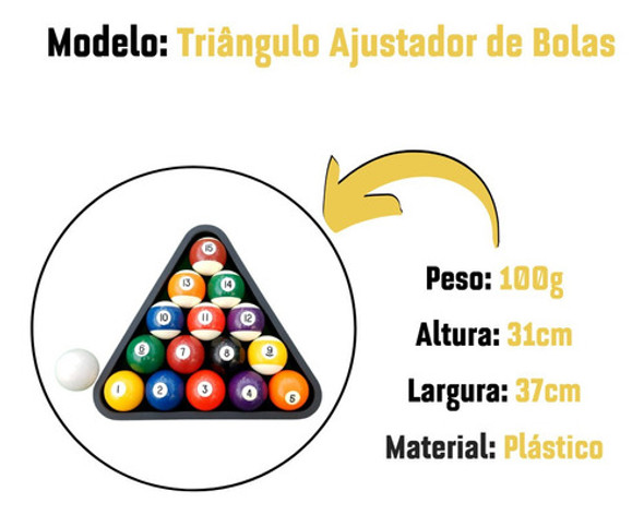 Kit Triângulo De Plástico + Cruzeta De Metal Para Sinuca 1 Kit Triângulo De Plástico + Cruzeta De Metal Para Sinuca 1