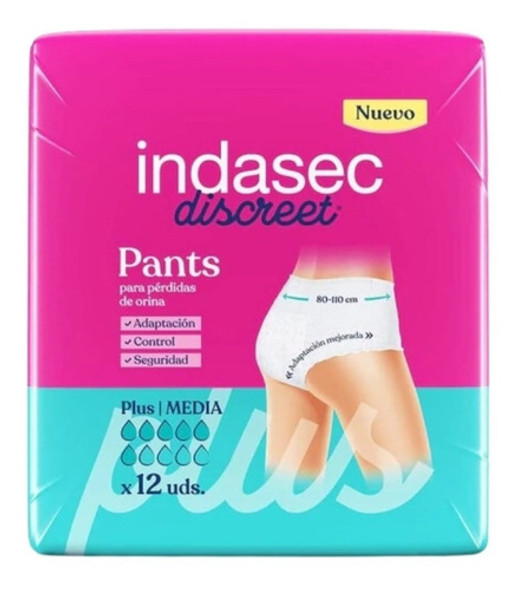 Pañal Indasec Pant Plus X 12 Unidades Mediano Incontinencia 0 Pañal Indasec Pant Plus X 12 Unidades Mediano Incontinencia 0