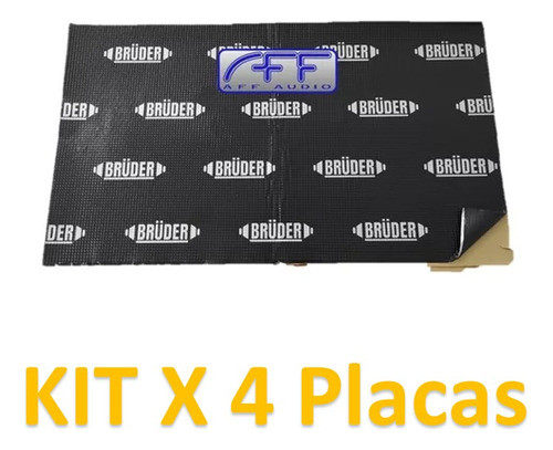 Kit 4 Insonorizantes  Bruder Zz-05 Butil+aluminio 46x80cm 1