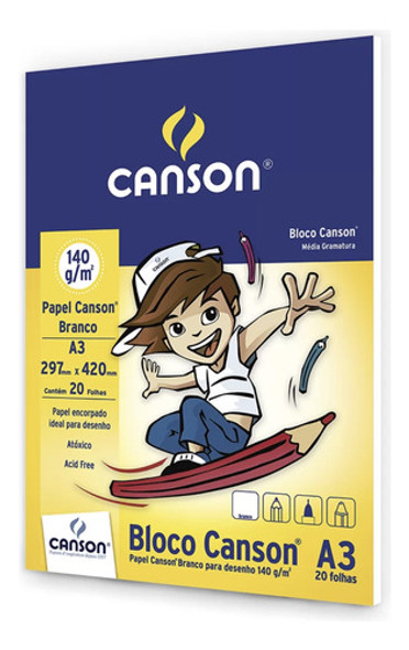 Bloco De Canson A3 Com 20 Folhas 140 G/m² 1