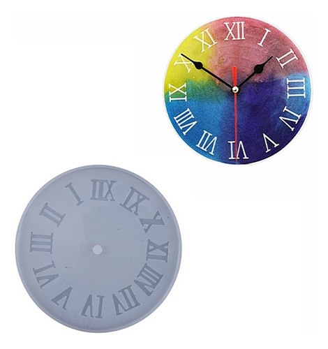 Molde Silicona Resina Epoxi Cuadrante Esfera Reloj Romanos 0