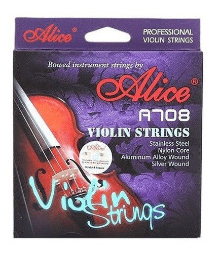 Encordado De Violín 4/4 Alice 1ra Extra A708 0