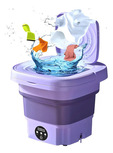 Mini Máquina Lavar Roxo Roupas Ideal Para Viagens Lançamento 0