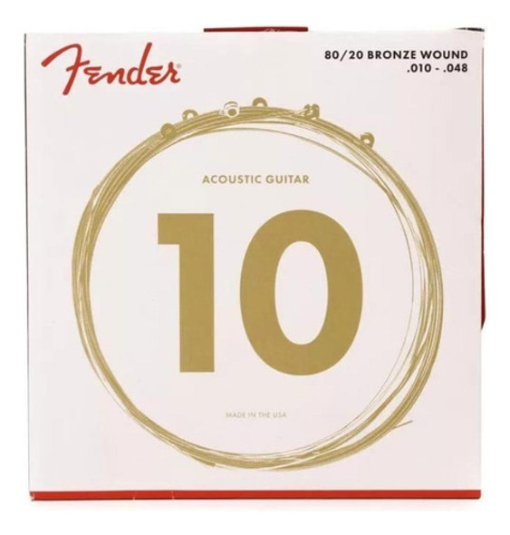 Cuerdas Para Guitarra Fender 70xl 80/20 De Bronce .010-.048 0 Cuerdas Para Guitarra Fender 70xl 80/20 De Bronce .010-.048 0