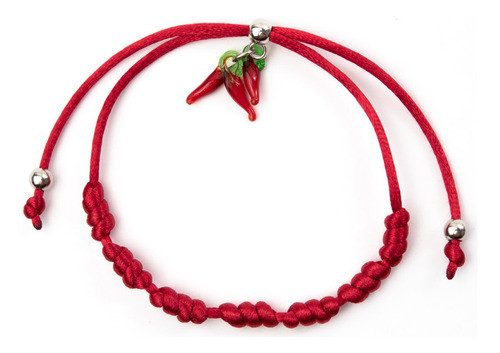 Pulseira Kabbalah Sete 7 Nós Cetim Vermelha De Pimenta 0