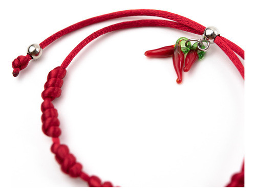 Pulseira Kabbalah Sete 7 Nós Cetim Vermelha De Pimenta 1