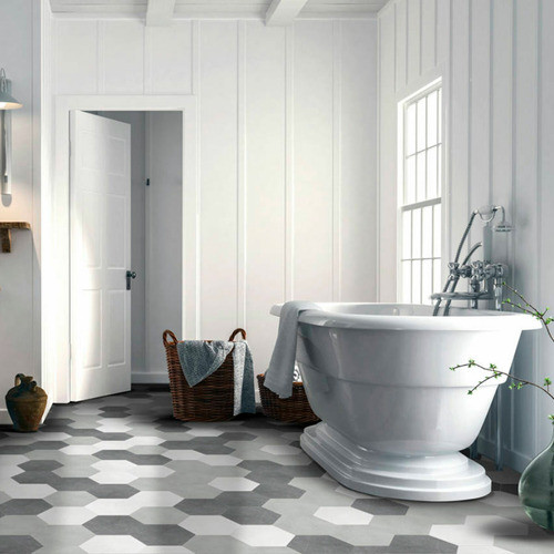 Porcelanato Piso Y Pared De 19.8x22.8 Hexagonal Blanco Mate 1