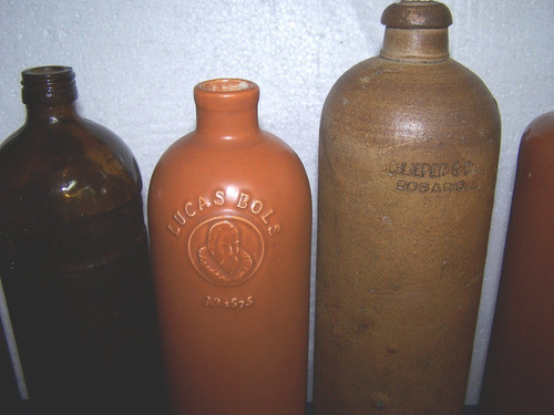 Antiguas Botellas De Gres Ceramico Y Vidrio 1