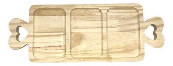 Tábua Pinus Aperitivo Petisqueira Aba Coração 3/div 40x15 Cm 0