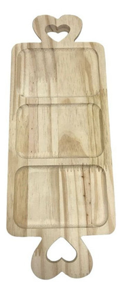 Tábua Pinus Aperitivo Petisqueira Aba Coração 3/div 40x15 Cm 1