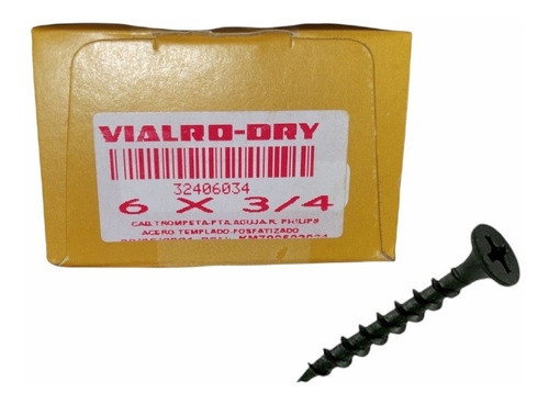 100 U. Tornillo Drywall Punta Aguja 6 X 3/4  Vialro 0