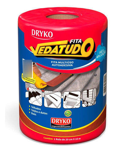 Manta Asfáltica Vedatudo 20cm X 10mts Cinza ( Telha Brasilit 0