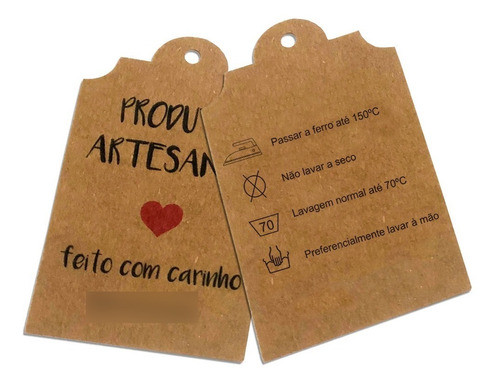 200 Tags Papel Kraft 5x8 Cm Frente E Verso 0