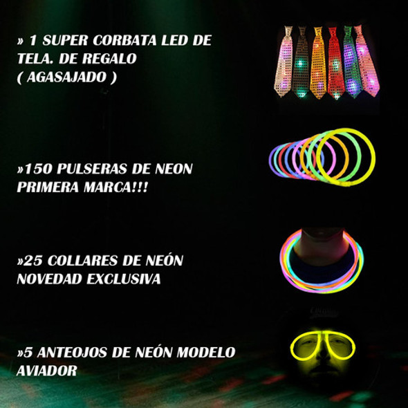 Combo Cotillón Luminoso Explosivo! Varon! 233 Art + Corbata! 1