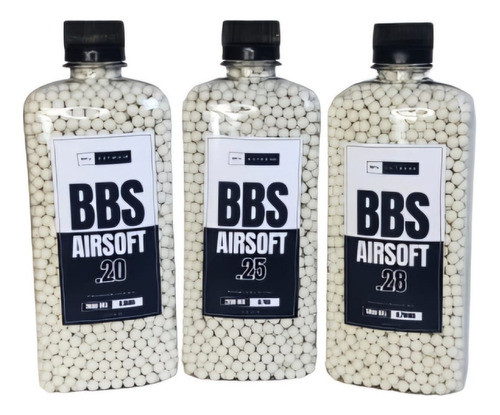 Combo Balines Bbs Airsoft 6mm 0.28 Mfv Outdoor 2,35kg 1