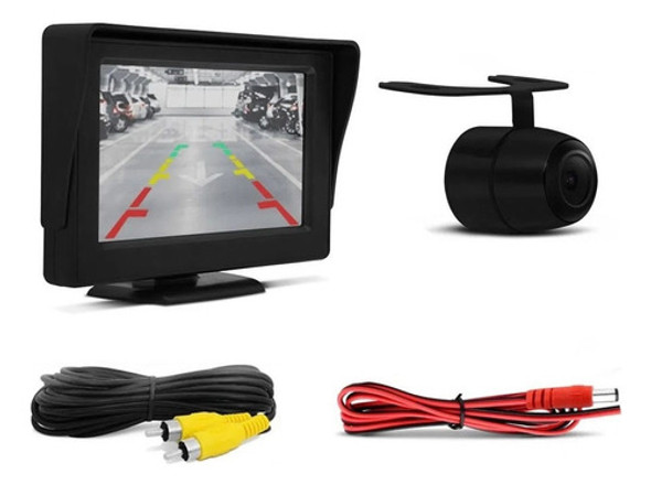 Kit Tela 4,3 Polegadas Camera De Ré Lcd Van Caminhao Onibus 0