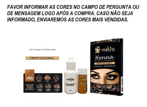 Kit 2 Henna Makiaj Sobrancelha + Mixer + Dappen + 3 Mascaras 1