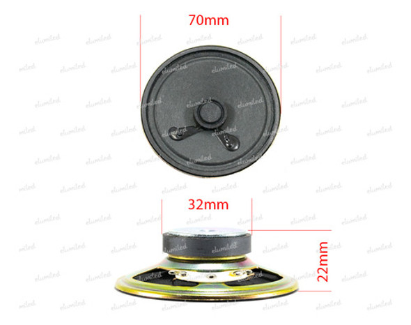 5 Parlantes Speaker Ferrite / Carton 70mm 8 Ohms 0.5w 1