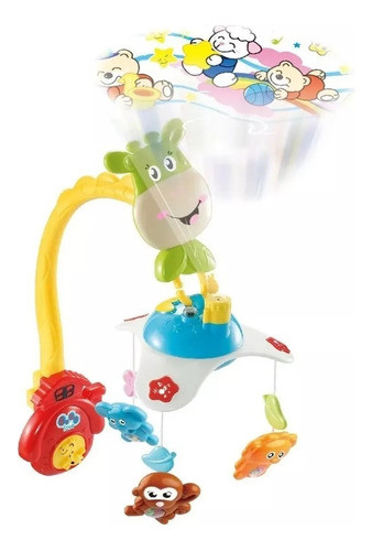 Móvil Cunero Musical Proyector Luz Sonido Control Remoto 0