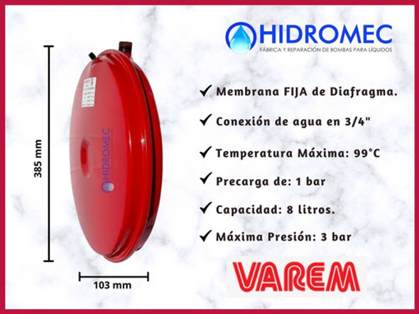 Vaso Expansión Flatvarem 8 Litros Para Caldera Termotanque. 1