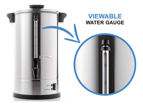 Termocafetera Comercial 8 Lts Inox Con Visor Y Filtro Kuma 1