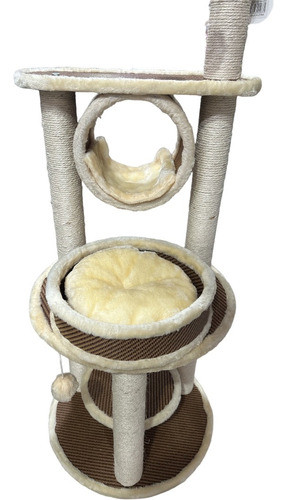 Rascador Para Gato Tipo Torre Con Cama Y Accesorios 1