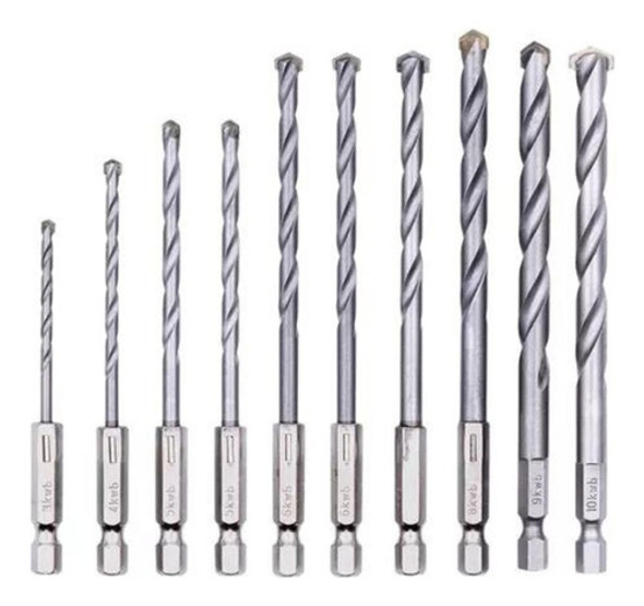Juego De Mechas Para Mamposteria Kwb 10 Piezas Para Taladro 1 Juego De Mechas Para Mamposteria Kwb 10 Piezas Para Taladro 1